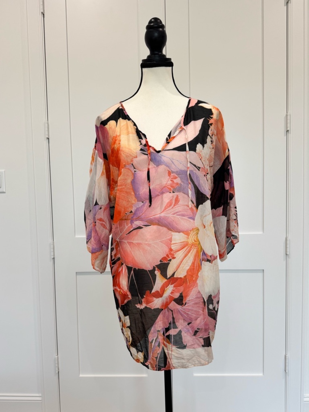 ✨ Roberto Cavalli Floral Cover-Up Tunic Swim Resort Medium ✨